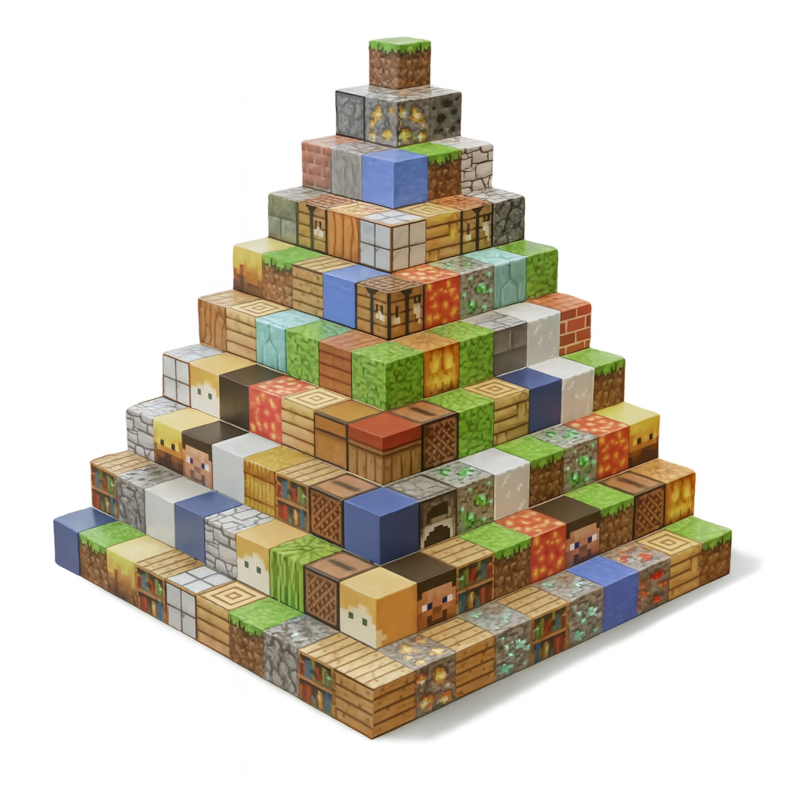 Klocki Magnetyczne Minecraft + Minifigurki Gratis